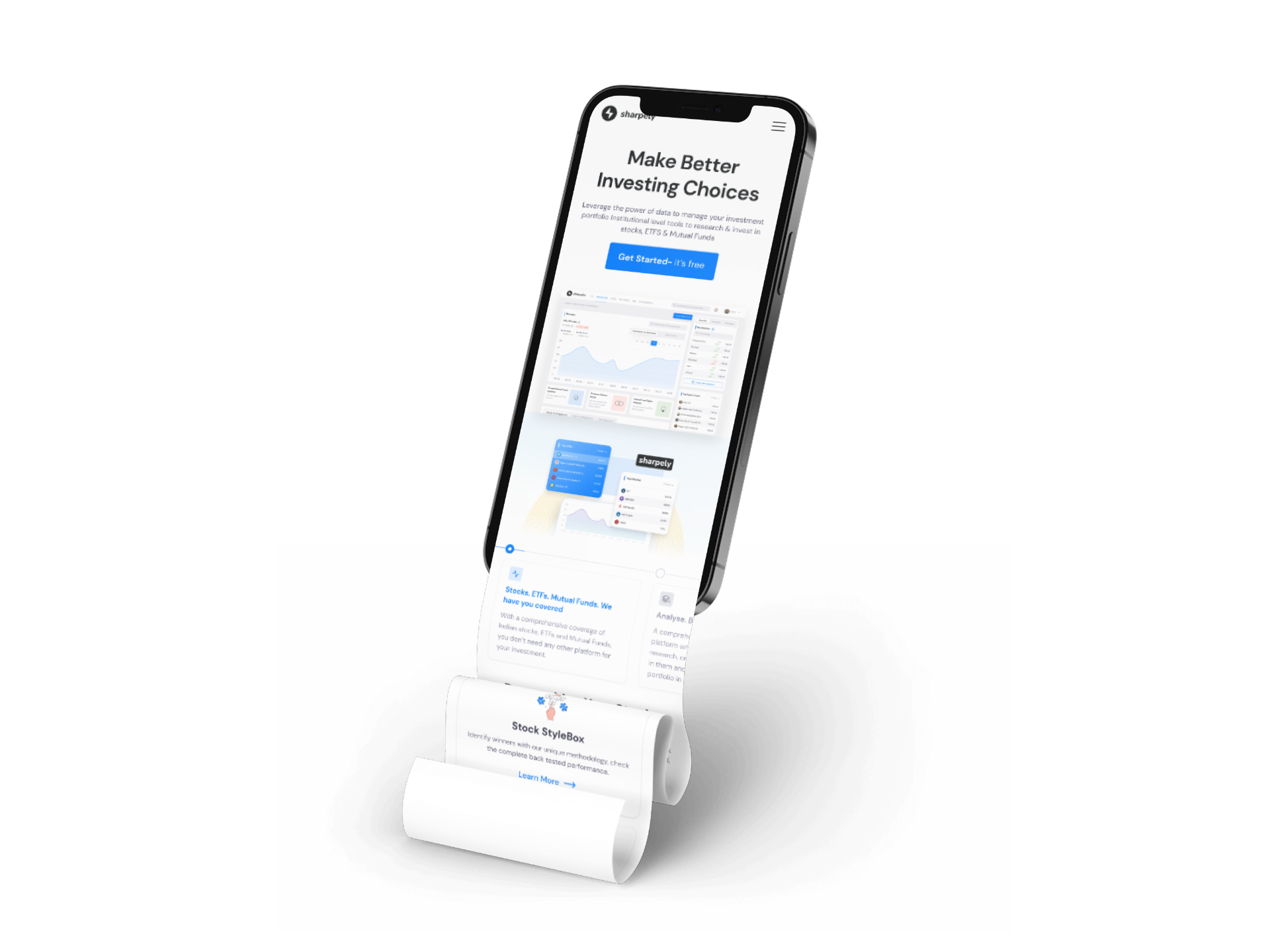 Money states, charts & tables — mobile long scroll