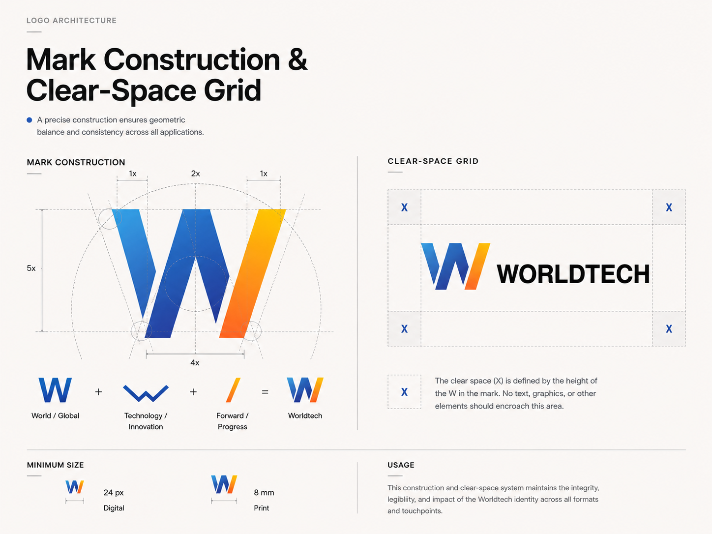 Mark construction and clear-space grid